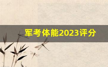 军考体能2023评分细则表,2023部队体能考核标准表