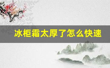 冰柜霜太厚了怎么快速除霜冻,冰柜盖口边缘结冰怎么处理