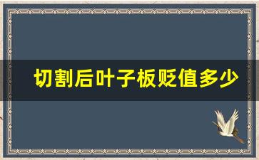 切割后叶子板贬值多少