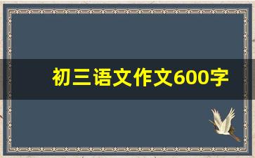 初三语文作文600字