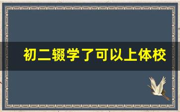 初二辍学了可以上体校吗,初中能上的体校有哪些学校