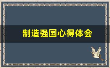 制造强国心得体会