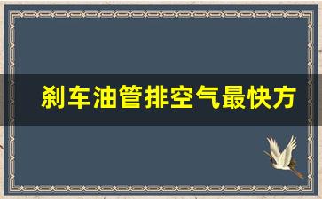 刹车油管排空气最快方法