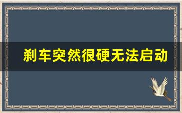 刹车突然很硬无法启动怎么解决,汽车刹车很硬,点火无反应