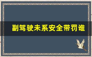 副驾驶未系安全带罚谁