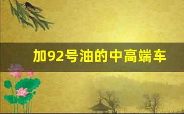 加92号油的中高端车,加92号汽油的中大型suv