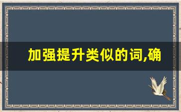 加强提升类似的词,确保的高端替代词