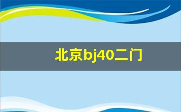 北京bj40二门