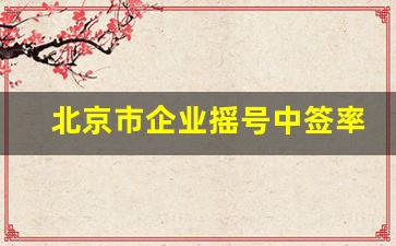 北京市企业摇号中签率,以公司名义摇号是不是几率大