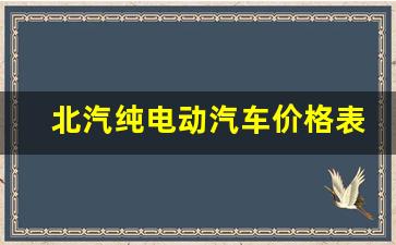 北汽纯电动汽车价格表