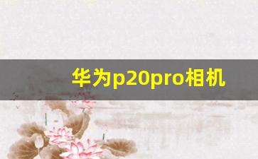 华为p20pro相机广角怎么设置,华为p20pro摄像头参数