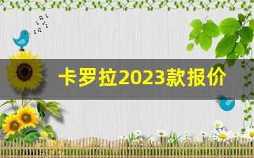 卡罗拉2023款报价及图片参数