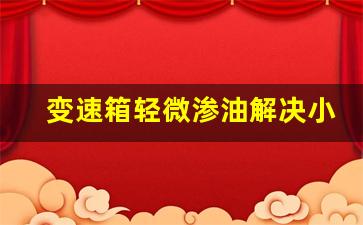 变速箱轻微渗油解决小妙招,变速箱漏油的原因和解决方法