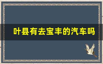 叶县有去宝丰的汽车吗