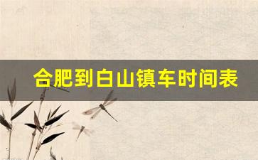 合肥到白山镇车时间表,白山到合肥多少公里