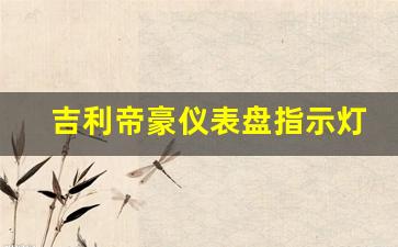 吉利帝豪仪表盘指示灯图解大全,2023款帝豪仪表盘图解