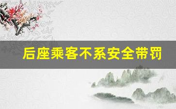 后座乘客不系安全带罚乘客吗,乘客未系安全带罚款还是罚车