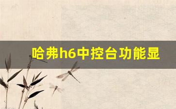 哈弗h6中控台功能显示屏怎么开启,哈弗H6中控屏幕没反应怎么驱动