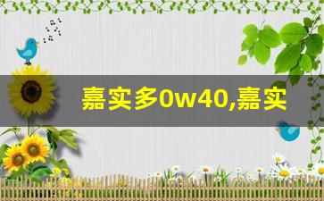 嘉实多0w40,嘉实多机油参数详解