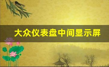 大众仪表盘中间显示屏显示的内容