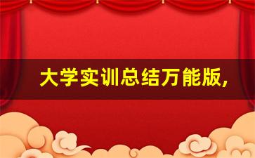 大学实训总结万能版,实训手册当日小结100字