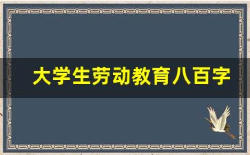 大学生劳动教育八百字