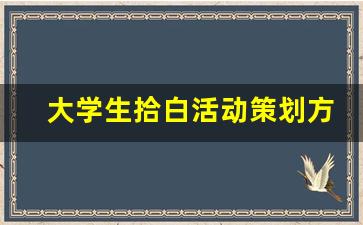 大学生拾白活动策划方案,大学有趣活动策划方案