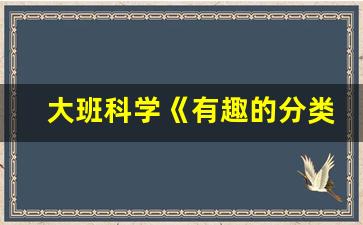 大班科学《有趣的分类》教案