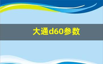 大通d60参数