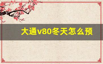 大通v80冬天怎么预热,大通v80打火很久才启动