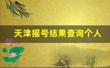 天津摇号结果查询个人,天津小汽车摇号查询