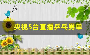 央视5台直播乒乓男单半决赛,CCTV5体育赛事直播时间