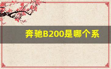 奔驰B200是哪个系列,09款奔驰b200油耗怎么样