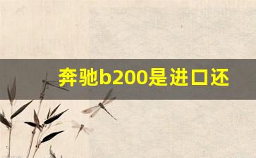 奔驰b200是进口还是国产,十年的奔驰b200可以入手吗