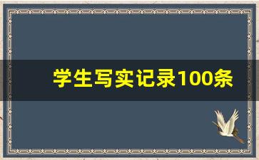 学生写实记录100条,高中综评写实记录填写范例