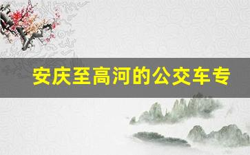 安庆至高河的公交车专线,安庆市到高河坐几路车