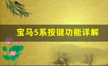 宝马5系按键功能详解图,宝马5系自动空调正确使用说明