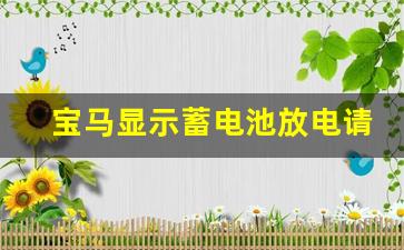 宝马显示蓄电池放电请启动发动机,宝马提示蓄电池需要充电