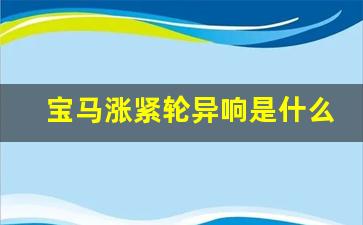 宝马涨紧轮异响是什么声音