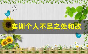 实训个人不足之处和改进措施,实训遇到的困难解决方案