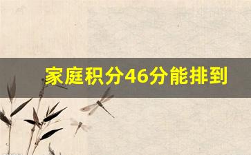 家庭积分46分能排到新能源吗,2024年新能源最低入围