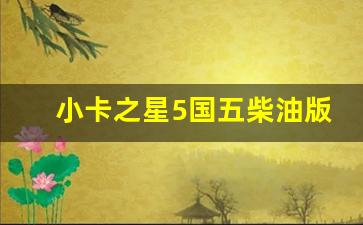 小卡之星5国五柴油版怎么样,柴油小卡汽车大全国五