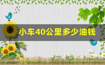 小车40公里多少油钱,42公里需要多少油费92