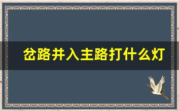 岔路并入主路打什么灯,高速由匝道并入主道打灯