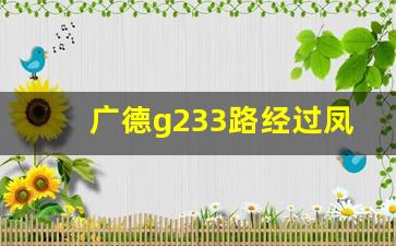 广德g233路经过凤凰双庙站吗,G233国道广德段一级公路