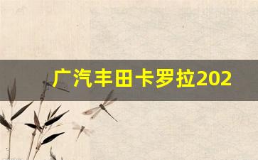 广汽丰田卡罗拉2023款价格,6万丰田自动挡新车