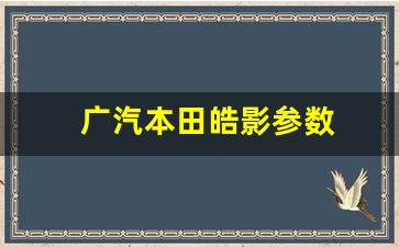 广汽本田皓影参数