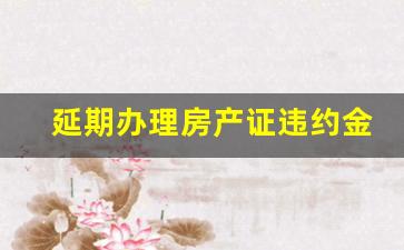 延期办理房产证违约金标准,业主长期不办房产证会怎样