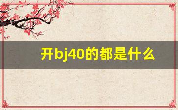 开bj40的都是什么人,bj40哪个颜色最保值