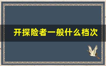 开探险者一般什么档次人